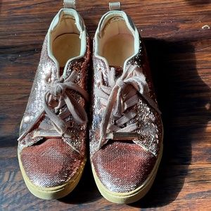 Aldo Rose Gold Sequin Sneakers size 8.5 EUC